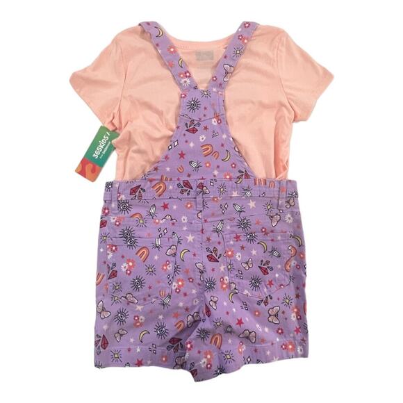 365 Kids Garanimals Girls Size 7 Shortall Purple Pink Set 2-Piece shorts shirt - Picture 3 of 13